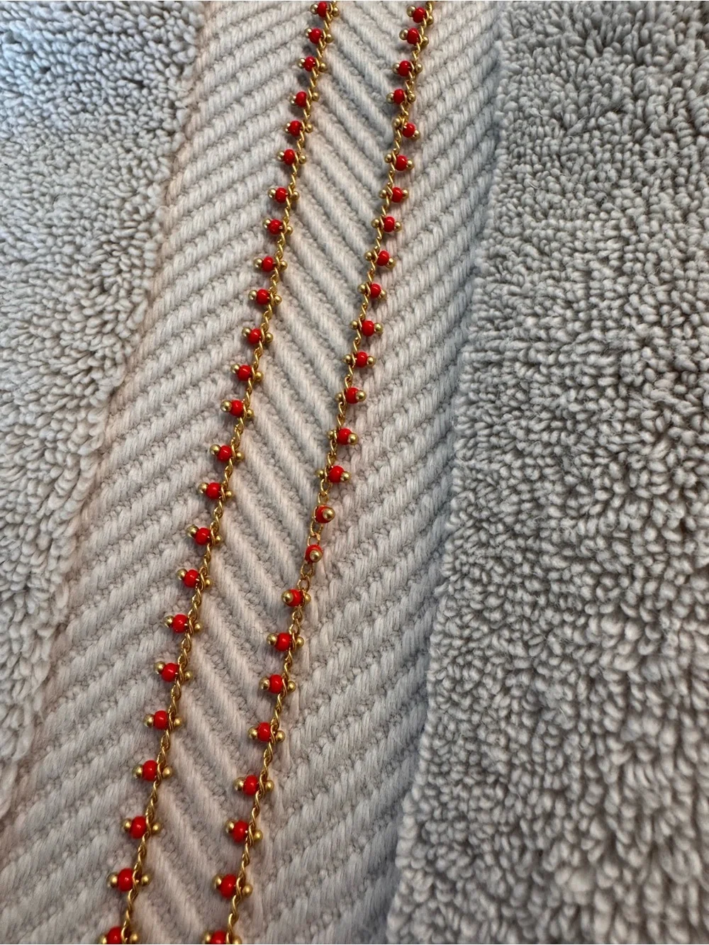 Madewell Gold Chain Necklace with Red Beads - Picture 3 of 5